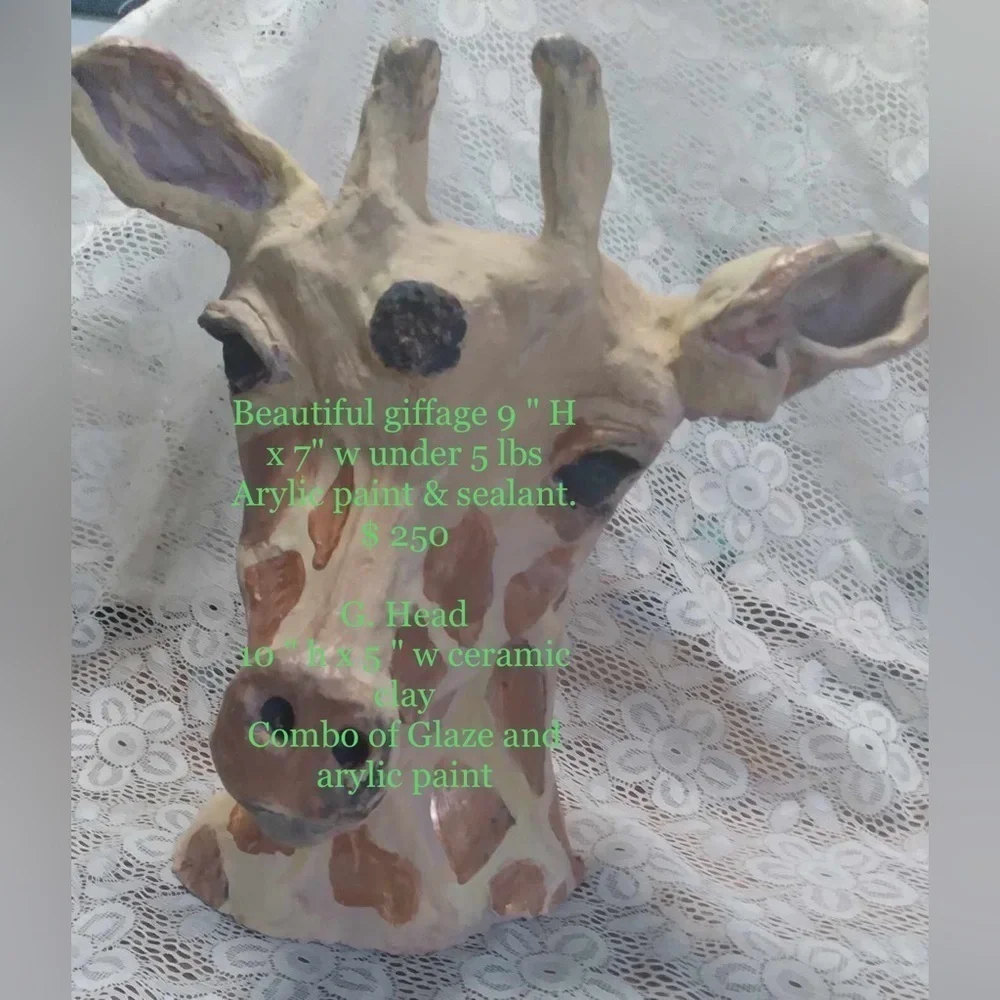 Giraffe sculpture handmade - Picture 3 of 3